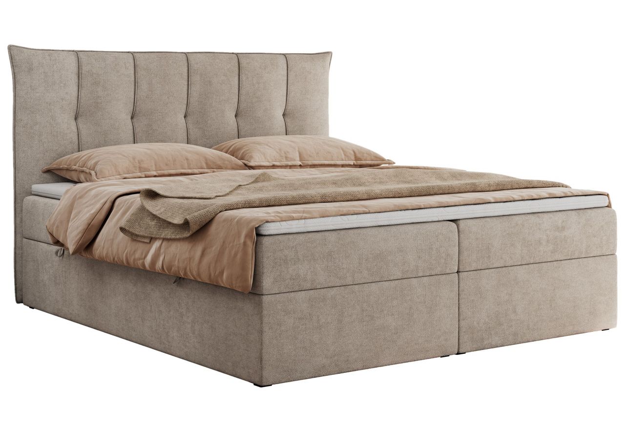 Łóżko kontynentalne PREMIUM 10 140x200 - H3 - beżowy, struktura