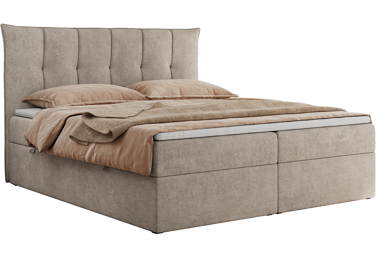Łóżko kontynentalne PREMIUM 10 180x200 - H3 - beżowy, struktura