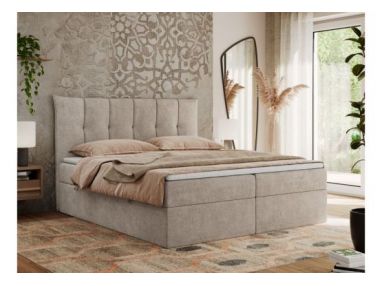 Łóżko kontynentalne PREMIUM 10 140x200 - H4 - beżowy, struktura