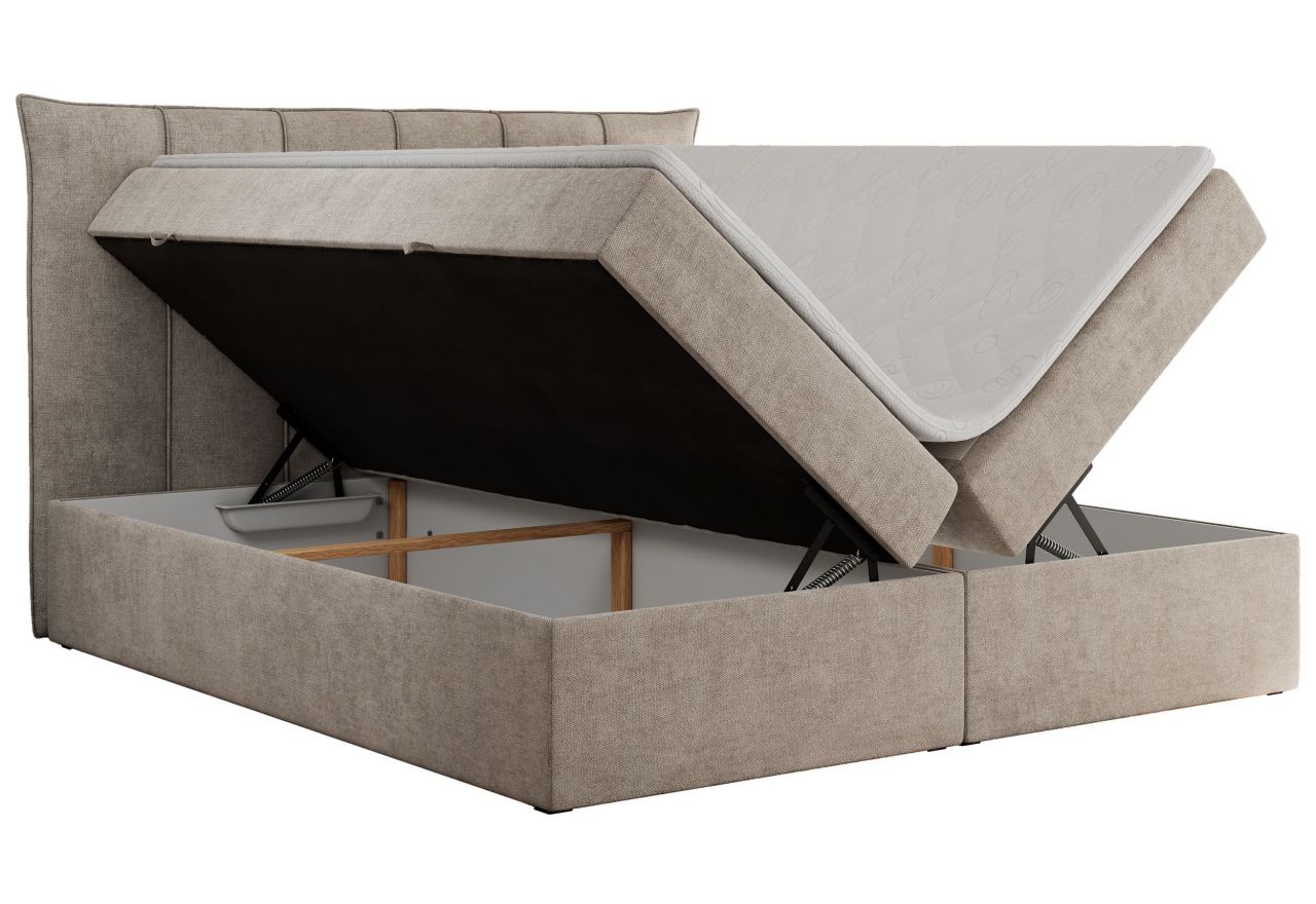 Łóżko kontynentalne PREMIUM 10 140x200 - H4 - beżowy, struktura