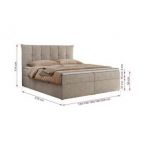 Łóżko kontynentalne PREMIUM 10 180x200 - H4 - beżowy, struktura