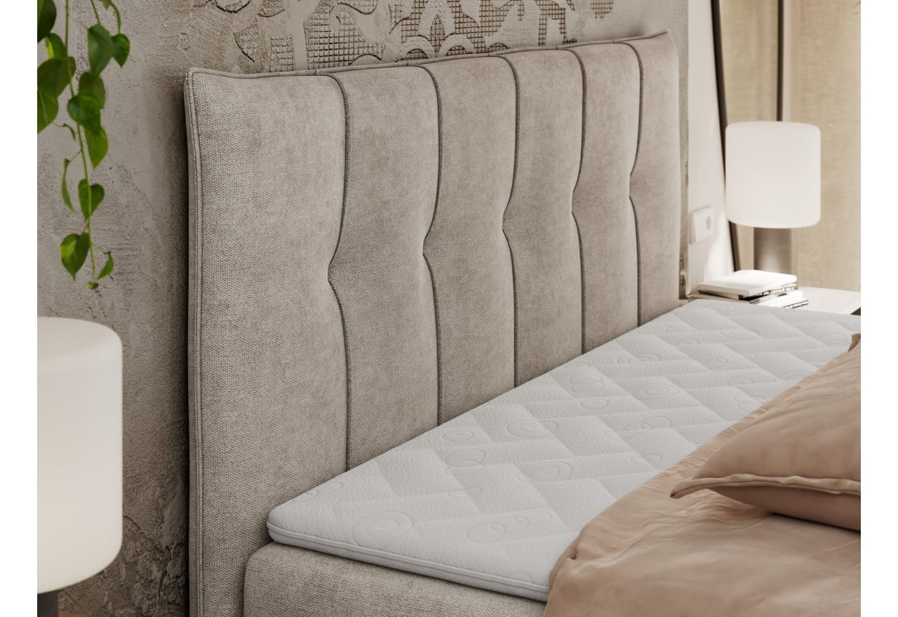 Łóżko kontynentalne PREMIUM 10 180x200 - H4 - beżowy, struktura
