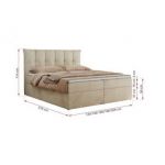 Łóżko kontynentalne PREMIUM 10 160x200 - H3 - beżowy, welwet