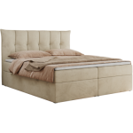 Łóżko kontynentalne PREMIUM 10 160x200 - H4 - beżowy, welwet