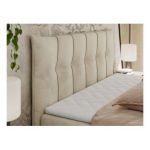 Łóżko kontynentalne PREMIUM 10 160x200 - H4 - beżowy, welwet