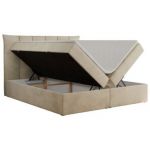 Łóżko kontynentalne PREMIUM 10 180x200 - H4 - beżowy, welwet