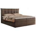 Łóżko kontynentalne PREMIUM 10 140x200 - H3 - brązowy, welwet