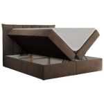 Łóżko kontynentalne PREMIUM 10 160x200 - H3 - brązowy, welwet