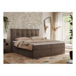 Łóżko kontynentalne PREMIUM 10 200x200 - H3 - brązowy, welwet