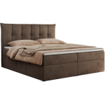 Łóżko kontynentalne PREMIUM 10 140x200 - H4 - brązowy, welwet