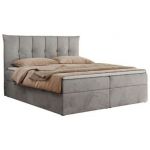 Łóżko kontynentalne PREMIUM 10 140x200 - H3 - jasnoszary, welwet