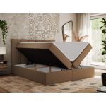 Łóżko kontynentalne PREMIUM 10 140x200 - H4 - brązowy, ekoskóra