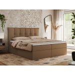 Łóżko kontynentalne PREMIUM 10 180x200 - H3 - brązowy, ekoskóra