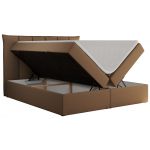 Łóżko kontynentalne PREMIUM 10 180x200 - H3 - brązowy, ekoskóra