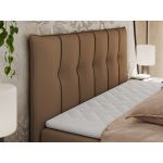 Łóżko kontynentalne PREMIUM 10 140x200 - H3 - brązowy, ekoskóra