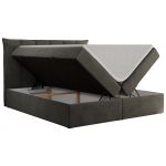 Łóżko kontynentalne PREMIUM 10 120x200 - H4 - ciemnoszary, welwet