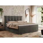 Łóżko kontynentalne PREMIUM 10 200x200 - H3 - ciemnoszary, welwet