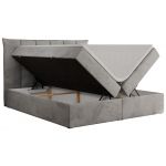 Łóżko kontynentalne PREMIUM 10 140x200 - H4 - jasnoszary, welwet
