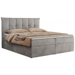 Łóżko kontynentalne PREMIUM 10 200x200 - H3 - jasnoszary, welwet