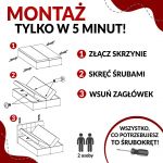 Łóżko kontynentalne PREMIUM 10 200x200 - H3 - jasnoszary, welwet