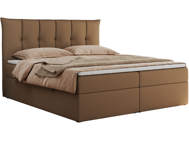 Łóżko kontynentalne PREMIUM 10 120x200 - H3 - brązowy, ekoskóra