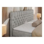 Łóżko kontynentalne GRIMALDI 180x200 - H3 - jasnoszary, struktura