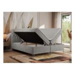 Łóżko kontynentalne GRIMALDI 120x200 - H4 - jasnoszary, struktura