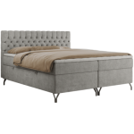 Łóżko kontynentalne GRIMALDI 200x200 - H4 - jasnoszary, struktura