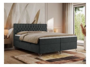 Łóżko kontynentalne GRIMALDI 120x200 - H3 - ciemnoszary, struktura