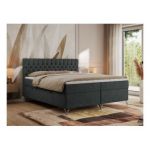 Łóżko kontynentalne GRIMALDI 120x200 - H3 - ciemnoszary, struktura