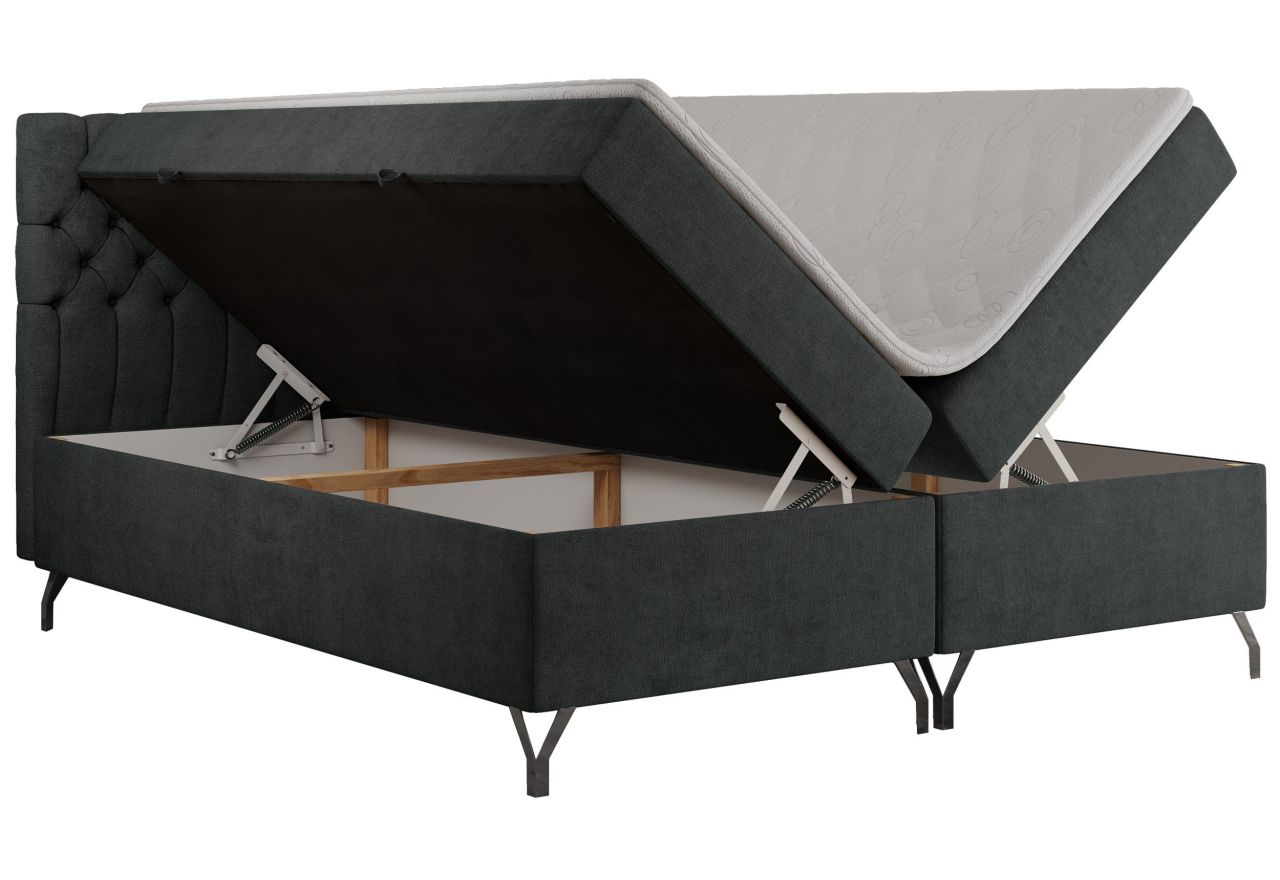 Łóżko kontynentalne GRIMALDI 160x200 - H3 - ciemnoszary, struktura