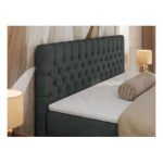 Łóżko kontynentalne GRIMALDI 180x200 - H3 - ciemnoszary, struktura