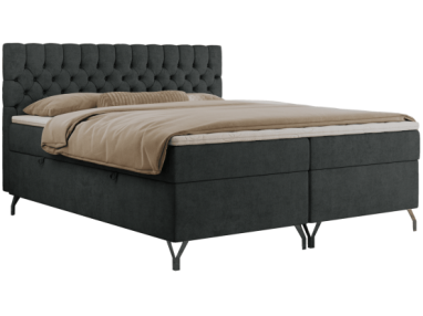 Łóżko kontynentalne GRIMALDI 200x200 - H3 - ciemnoszary, struktura