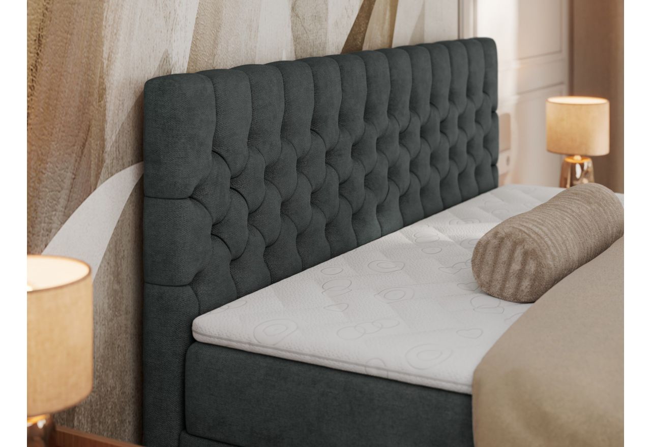 Łóżko kontynentalne GRIMALDI 120x200 - H4 - ciemnoszary, struktura