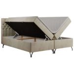 Łóżko kontynentalne GRIMALDI 180x200 - H3 - beżowy, welwet