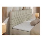 Łóżko kontynentalne GRIMALDI 140x200 - H4 - beżowy, welwet