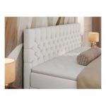 Łóżko kontynentalne GRIMALDI 120x200 - H3 - biały, ekoskóra