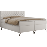 Łóżko kontynentalne GRIMALDI 200x200 - H3 - biały, ekoskóra