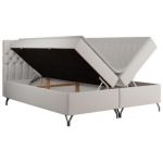 Łóżko kontynentalne GRIMALDI 180x200 - H4 - biały, ekoskóra