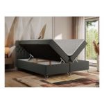 Łóżko kontynentalne GRIMALDI 140x200 - H3 - ciemnoszary, ekoskóra