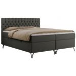 Łóżko kontynentalne GRIMALDI 120x200 - H4 - ciemnoszary, ekoskóra