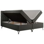 Łóżko kontynentalne GRIMALDI 140x200 - H4 - ciemnoszary, ekoskóra