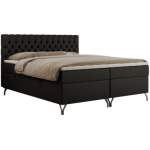 Łóżko kontynentalne GRIMALDI 140x200 - H3 - czarny, ekoskóra