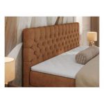 Łóżko kontynentalne GRIMALDI 160x200 - H3 - pomarańczowy, struktura