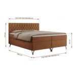 Łóżko kontynentalne GRIMALDI 200x200 - H3 - pomarańczowy, struktura