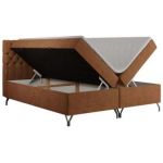 Łóżko kontynentalne GRIMALDI 160x200 - H4 - pomarańczowy, struktura