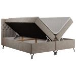 Łóżko kontynentalne GRIMALDI 160x200 - H3 - beżowy, struktura