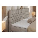 Łóżko kontynentalne GRIMALDI 120x200 - H4 - beżowy, struktura