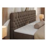 Łóżko kontynentalne GRIMALDI 180x200 - H3 - brązowy, welwet