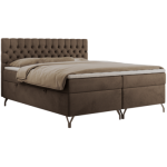 Łóżko kontynentalne GRIMALDI 140x200 - H4 - brązowy, welwet